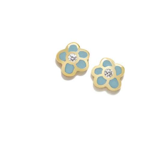 Pendientes Plata Agatha Ruiz de la Prada Flor Azul Esmaltada