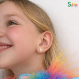 Pendientes Oro Amarillo Flor Nácar