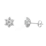 Pendientes Oro Blanco Roseta