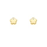 Pendientes Oro Amarillo Flor con Circonita