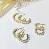 Pendientes Plata Aro Perlas