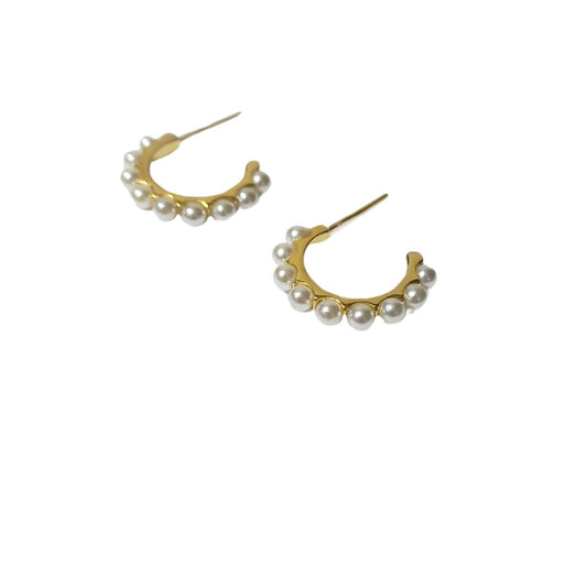 Pendientes Plata Aro Perlas