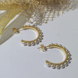 Pendientes Plata Aro Perlas