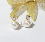 Pendientes Plata Chapada Perlas