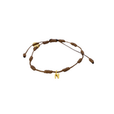 Silver Macramé Letter N Bracelet