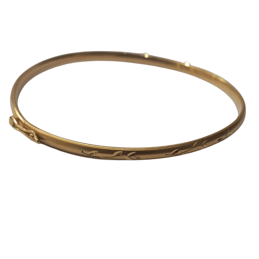 Pulsera Oro Amarillo Aro Dibujo Mate Brillo