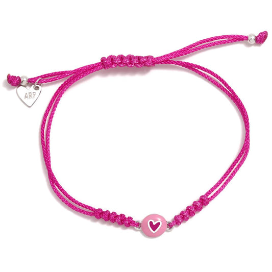 Pulsera Plata Agatha Ruiz de la Prada Cordón Fucsia Rosa Corazón