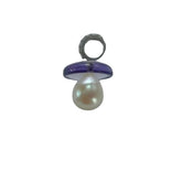 White Gold Pearl Pacifier Pendant