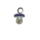 White Gold Pearl Pacifier Pendant