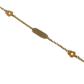 Yellow Gold Bracelet White Gold Flowers and Pearls