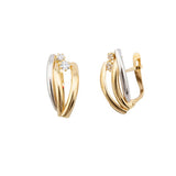 Pendientes Oro Blanco y Oro Amarillo con Circonitas