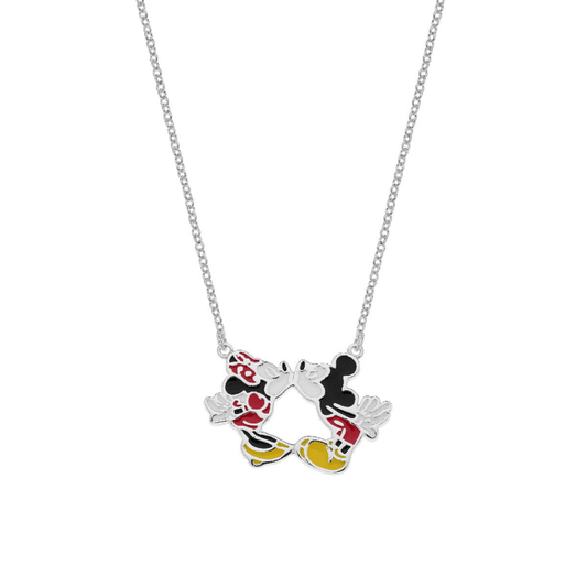 Colgante Plata Disney Minnie y Mickey Mouse Beso