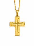 Cruz Oro Cristo Grabada