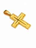 Cruz Oro Cristo Grabada