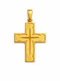 Cruz Oro Cristo Grabada