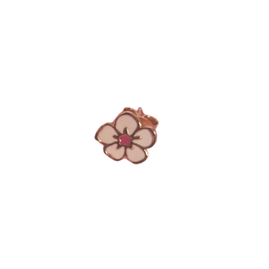 Pendientes Plata Chapada Flor Blanca