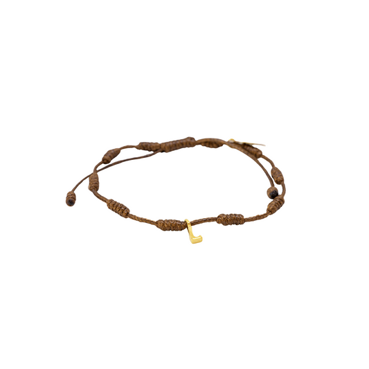Pulsera Plata Macramé Letra L
