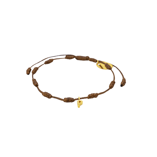 Pulsera Plata Macramé Letra P