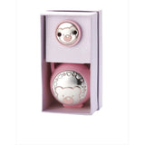 Set of Clip and Pacifier Holder for Girl with Pink Bear Face