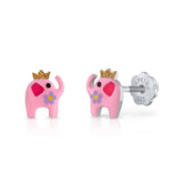 Silver Glitter Crown Earrings