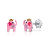 Silver Glitter Crown Earrings