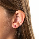 Gold Glitter Star Silver Earrings