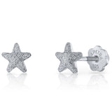 Golden Star Silver Earrings