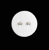 Silver Glitter Crown Earrings