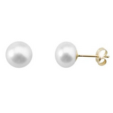 Yellow Gold River Pearl Earrings