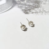 Silver Plated Earrings "You and Me" Pearl