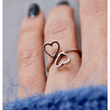 Anillo Plata Corazones