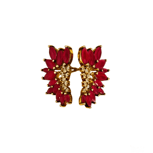 Pendiente Plata Abanico Granates