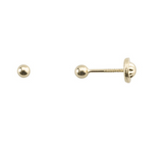Yellow Gold Ball Earrings 3 mm