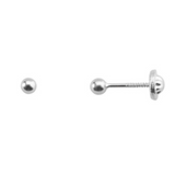 White Gold Earrings Ball 3 mm