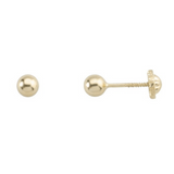 Yellow Gold Ball Earrings 4 mm