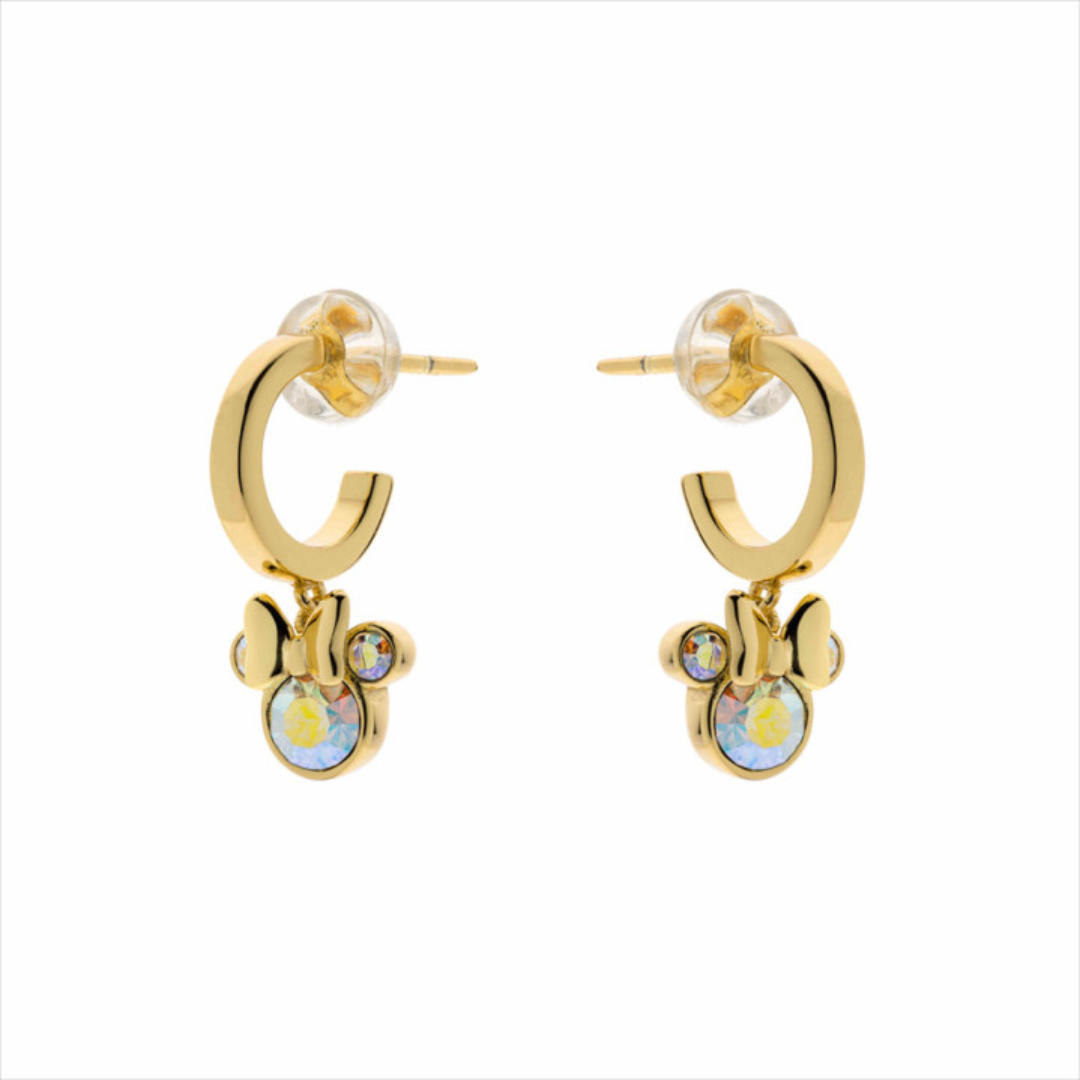 Pendientes plata chapada Minnie con circonitas