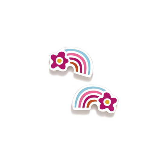 Pendientes Plata Agatha Ruiz de la Prada Flor Fucsia Arco Iris