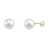 Yellow Gold Earrings with 8.30mm Pearl