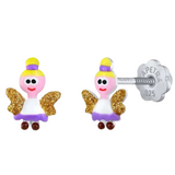 Silver Fairy Glitter Wings Earrings