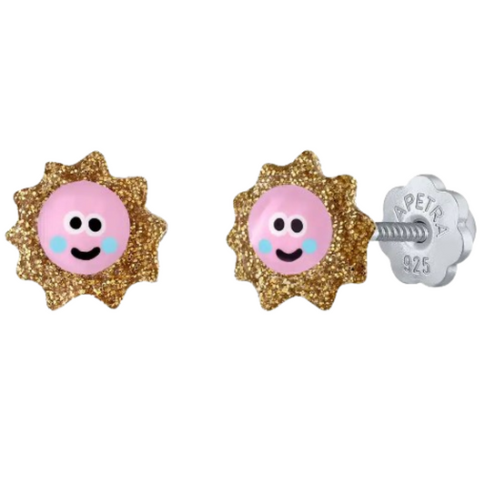 Pendientes Plata Sol Purpurina