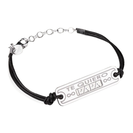 Pulsera plata Papá "Te quiero Papá"