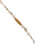 Pulsera Oro Amarillo Flor Perlas Esclava