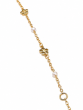 Pulsera Oro Amarillo Bebé Flor Perlas