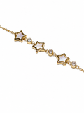Pulsera Oro Amarillo Estrellas Nácar