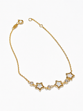 Pulsera Oro Amarillo Estrellas Nácar