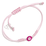 Agatha Ruiz de la Prada Silver Bracelet Pink Cord Fuchsia Flower