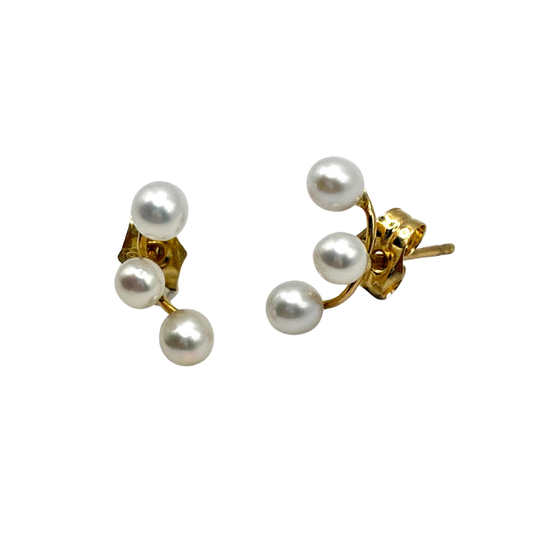 Pendientes Oro Amarillo Perlas Mini