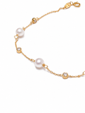 Pulsera Oro Amarillo Perlas y Circonitas