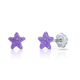 Golden Star Silver Earrings