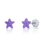 Golden Star Silver Earrings